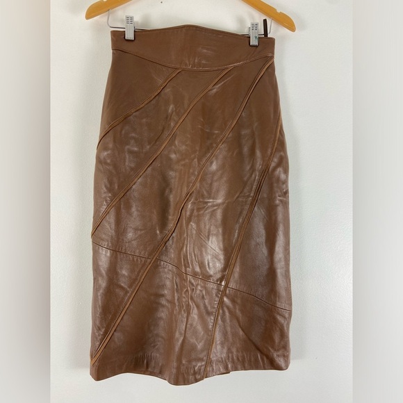 Dresses & Skirts - Beautifully buttery leather midi pencil skirt. Size 4? Please check measurements